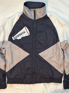 Vintage Dallas Cowboys Windbreaker Jacket Park Avenue Adult XS Color Block RARE